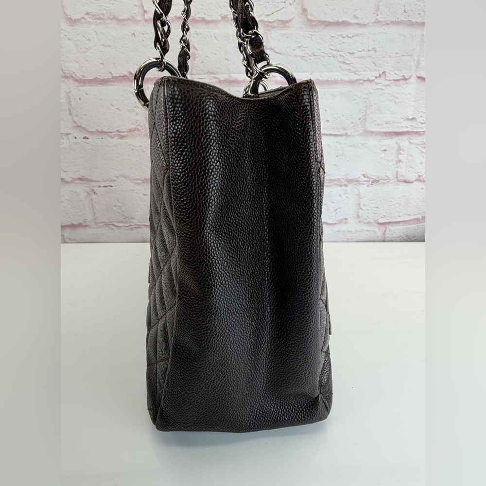 Chanel Caviar Grand Shopper Tote GST Brown Silver - Picture 6 of 14